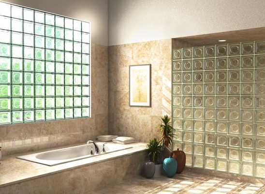 بلوک‌های شیشه‌ای در حمام